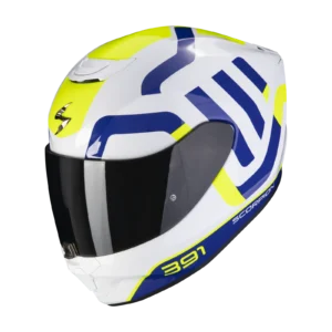 SCORPION EXO 391 AROK BLANCO AZUL NEON BRILLO