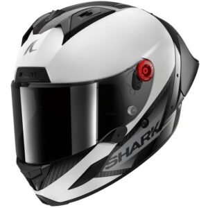 SHARK AERON GP FULL BLANK SP BLANCO NEGRO BRILLO